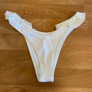 Victoria’s Secret White Ruffle Swim Bottoms